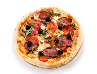 Pizza on white background