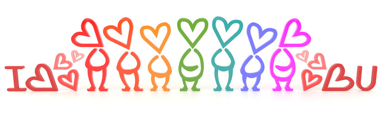 I love you human sign for Valentine (3D)