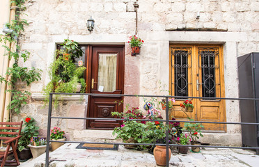Fototapeta na wymiar Residentail Doorways in Kotor