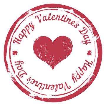 Vector Red Stamp For Valentine's Day