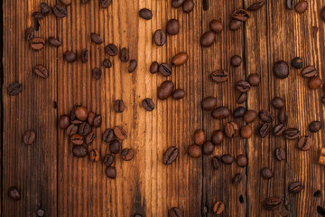 coffee beans on old table