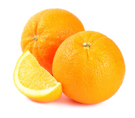 Ripe orange on a white.
