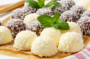 Chocolate coconut snowballs