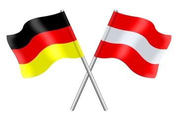 Deutsche und Österreichische fahnen