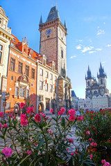 Astronomical Clock at morning in old town Prague, Czech Republic