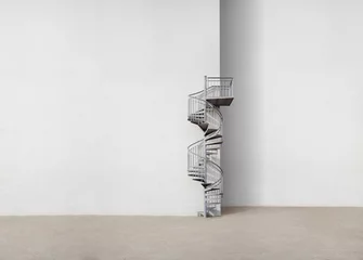 Fototapete Treppen wall with spiral staircase