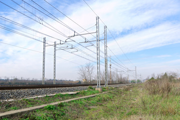 Railway wires, Rome, Italy