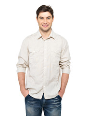 Portrait of happy handsome man in casuals