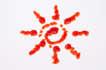 Sun from tomato ketchup.
