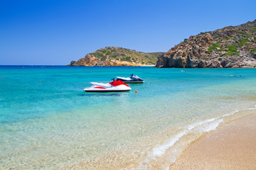 Vai beach with blue lagoon on Crete, Greece
