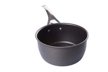 A long handle teflon coated oot over white background