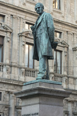 Obraz premium Manzoni monument in San Fedele square, Milan