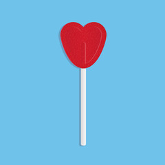 Red heart lollipop