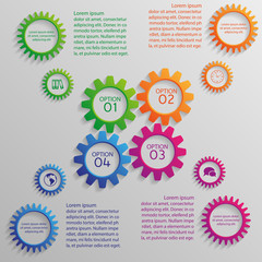 Several colorful gears of infographic