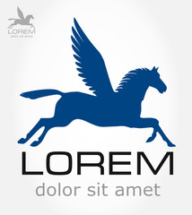 Pegasus symbol. Vector illustration.