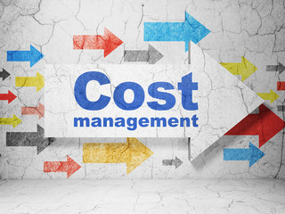 Finance concept: arrow with Cost Management on grunge wall