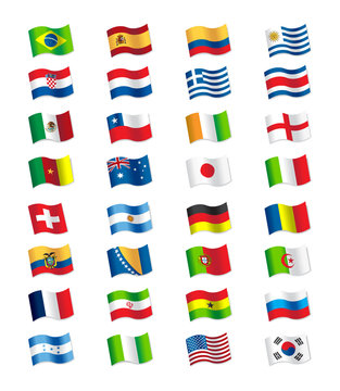 World Cup Flags 2014 Brazil