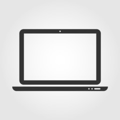Laptop web icon, flat design