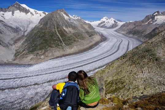 Aletch the longest glacier in Alps