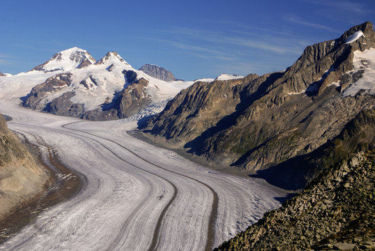 Aletch the longest glacier in Alps