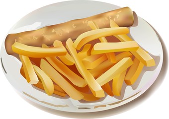 Frikandel and french fries