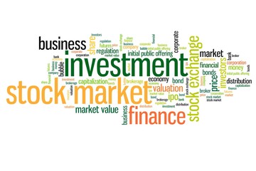 Stock market words - word cloud concept