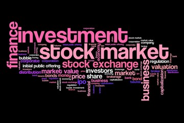 Stock market words - word cloud concept