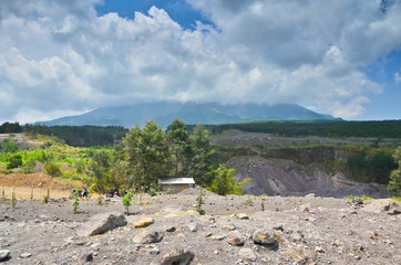 Volcano Merapi on the island of Java, Indonesia