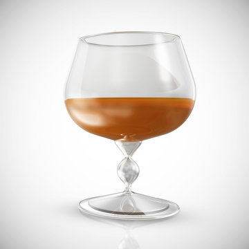 Glass of Cognac on a gradient background