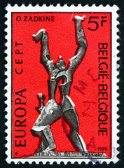 Postage stamp Belgium 1974 Destroyed City, Sculpture