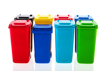 roll containers isolated over white background