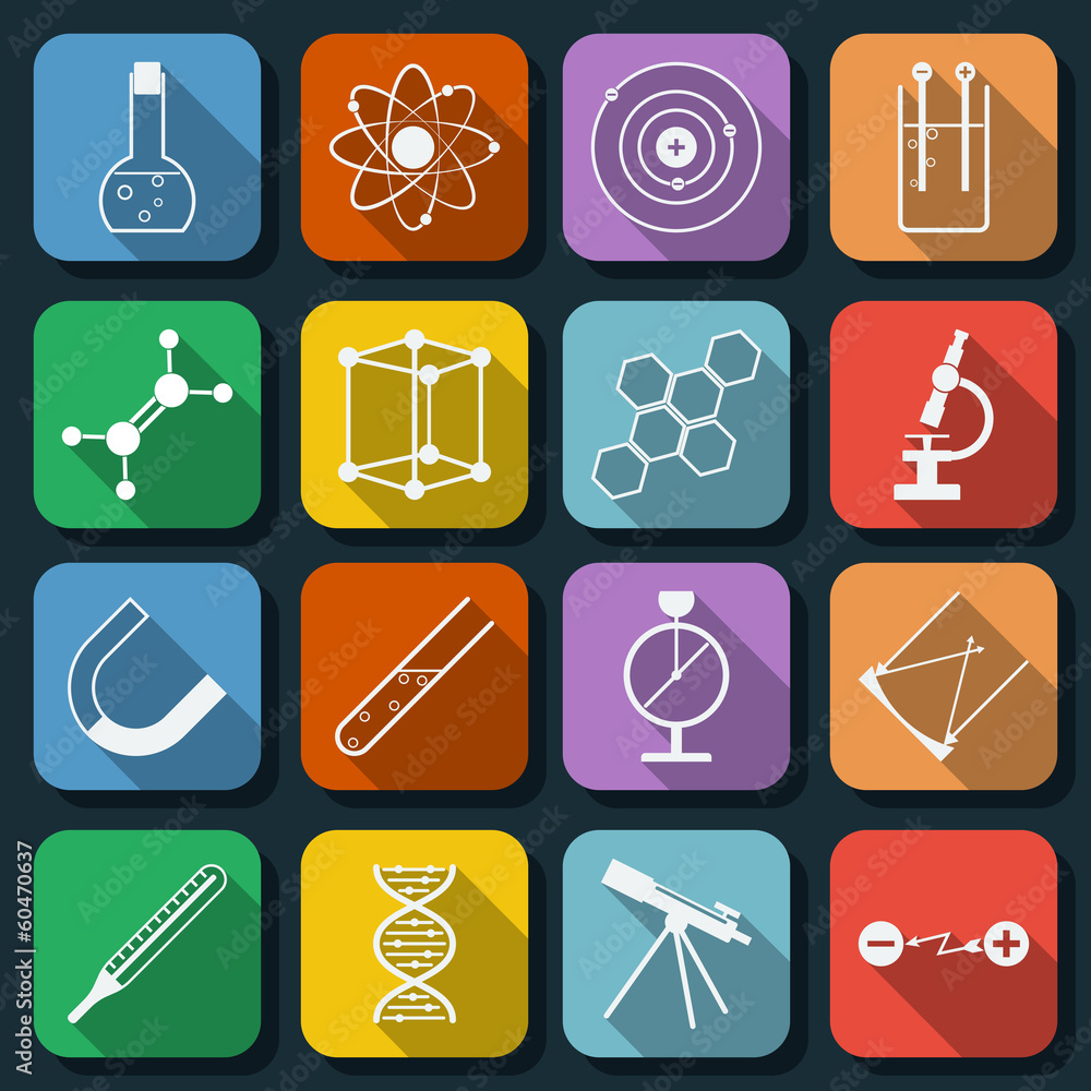 Poster flat web icons vector set 11
