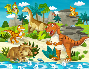 Le pays des dinosaures - illustration pour les enfants