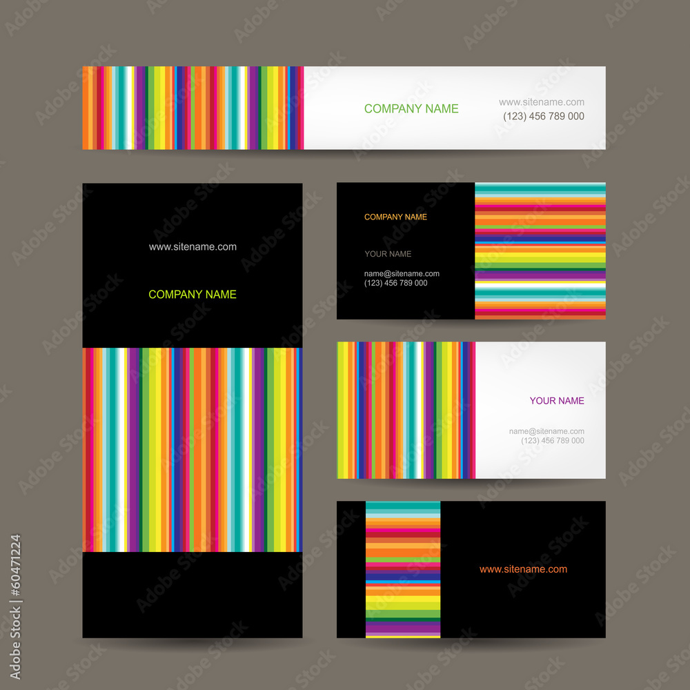 Poster set of abstract creative business cards design