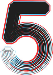 Font illustration NUMBER 5