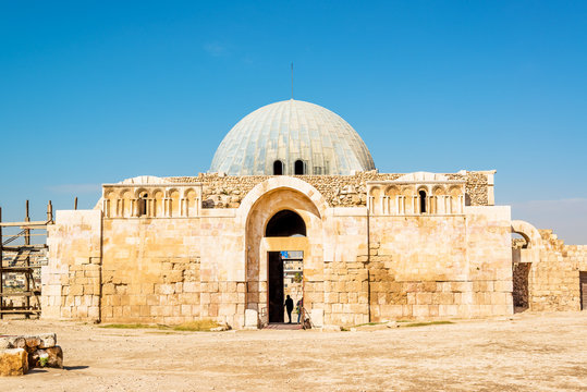 The Entrance hall of Amman Citadel in Amman, Jordan.