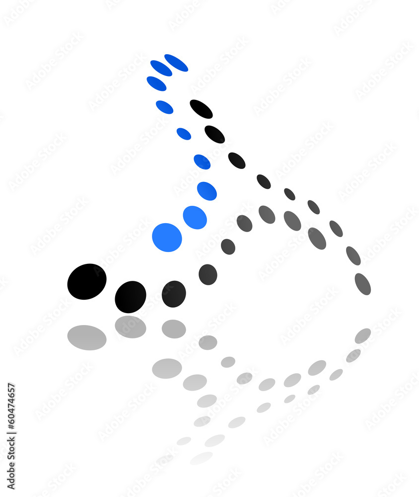 Poster abstract design with circles in an oblique pattern