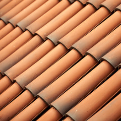 Red tiles roof texture architecture background