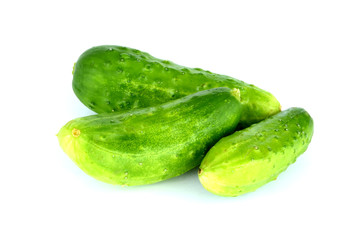 Cucumbers isolated on white.