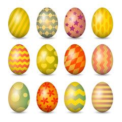Easter eggs set. Colorful vector illustration. EPS 10