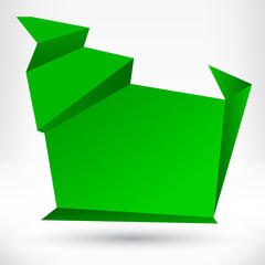 Speech bubble origami style. Vector abstract background.