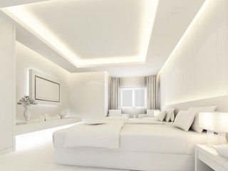 bedroom interior ,3d render