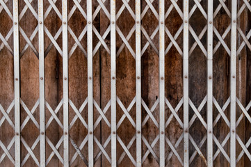 grunge style old flexible iron fence