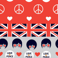 Obraz premium red musical english pattern