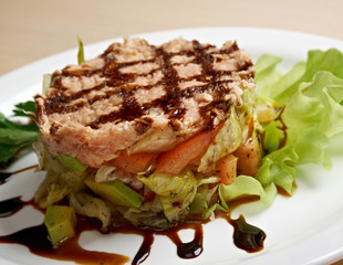 Salad with beef