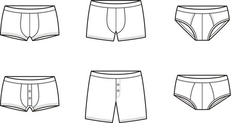 Vector illustration of men's underwear. Singlet and pants