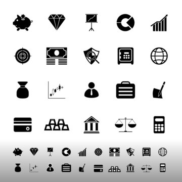 Finance icons on white background
