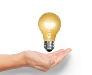  bulb light on a hand