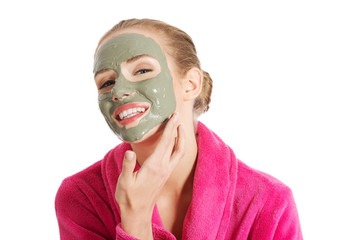 Beautiful caucasian woman talking through phone and working with