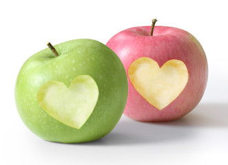apple with heart shape